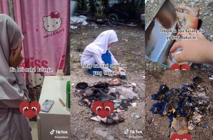 Ayah bakar album Kpop anak (tiktok/cikatienn)