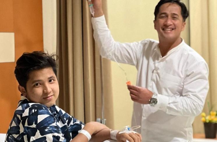 Jirayut tetap modis meski dirawat di rumah sakit. [Instagram @irfanhakim75]