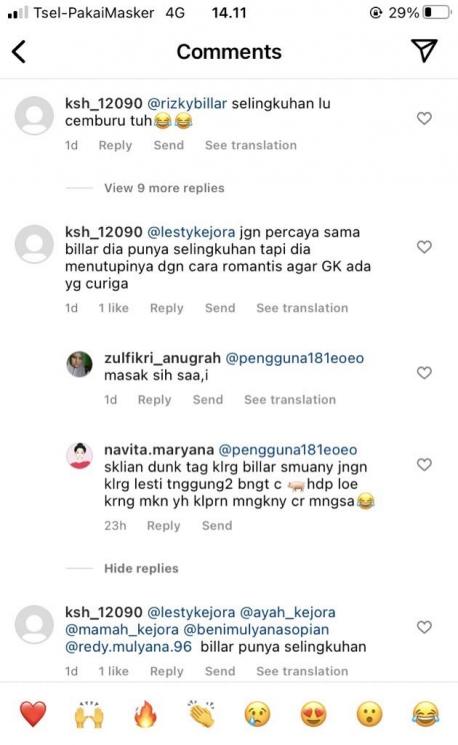 Komentar Dugaan perselingkuhan Rizky Billar [Instagram/rizkybillar]
