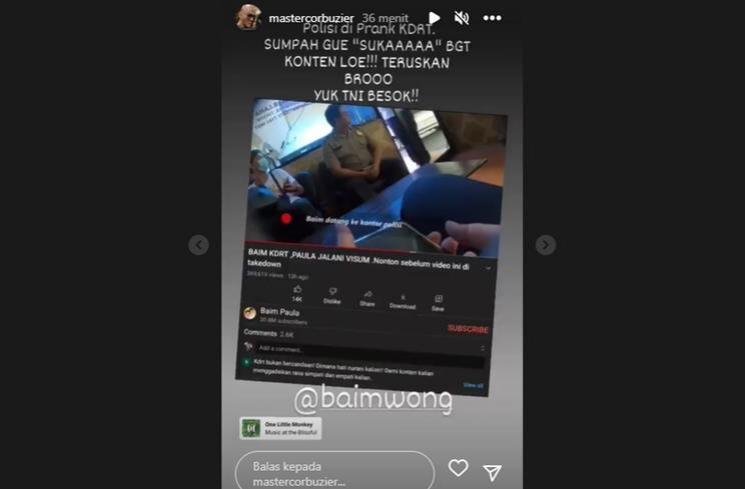 Kritikan Deddy Corbuzier untuk Baim Wong (instagram/@mastercorbuzier)