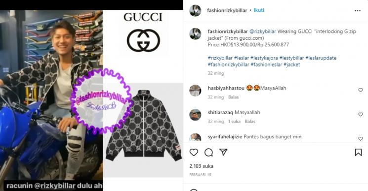 Gaya Branded Rizky Billar. (Instagram/fashionrizkybillar)