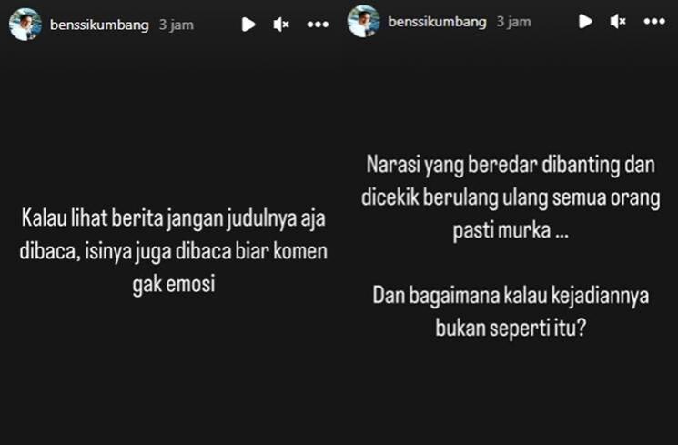 Unggahan kakak Rizky Billar, Benny Sikumbang. (Instagram/@benssikumbang)