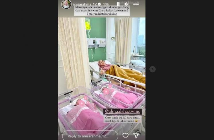 Anak kembar Anisa Rahma. (Instagram/anisarahma_12)