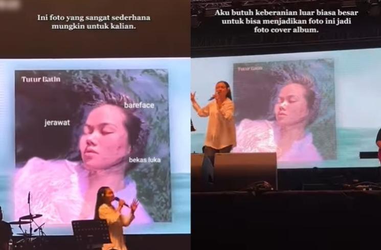 Momen Yura Yunita Hapus Make Up di Atas Panggung (Instagram/@yurayunita)