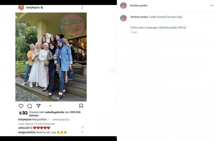 Unggahan Lesti Kejora di Lambee Pedes [Instagram/@lambee.pedes]
