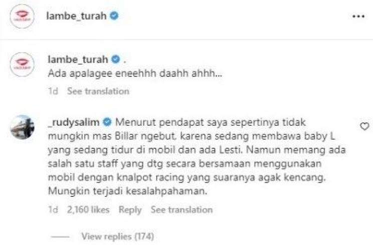 Opini Rudy Salim [Instagram/@lambe_turah]