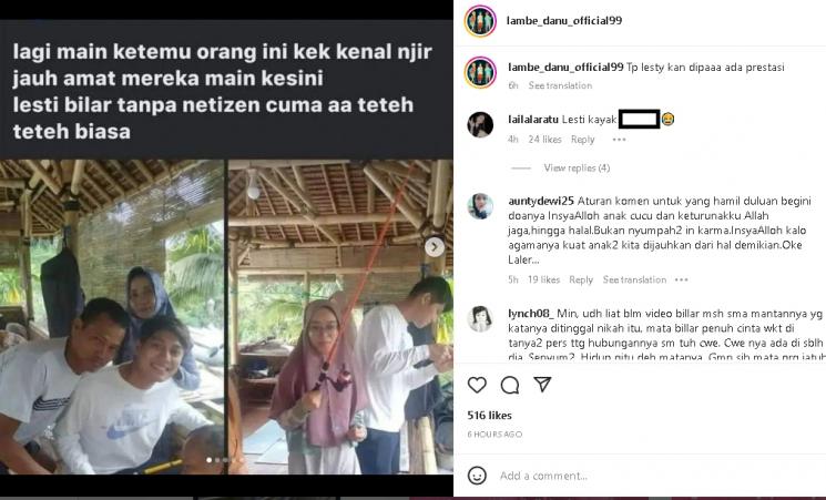 Lesti Kejora dan Rizky Billar (instagram/@lambe_danu_official99)