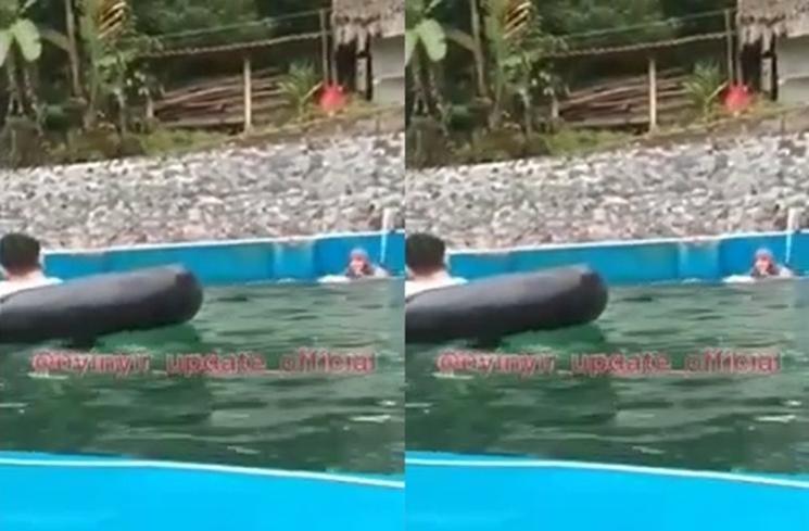 Potret Lesti Kejora dan Rizky Billar Berenang Pakai Ban (Instagram/@nyinyir_update_official)