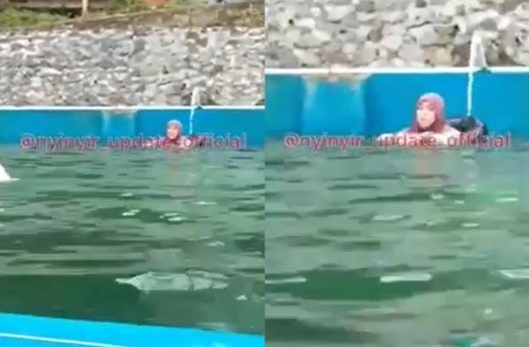 Potret Lesti Kejora dan Rizky Billar Berenang Pakai Ban (Instagram/@nyinyir_update_official)