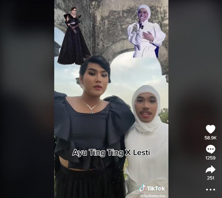 Seleb TikTok cosplay jadi Lesti Kejora. (TikTok/@fadlanholao)