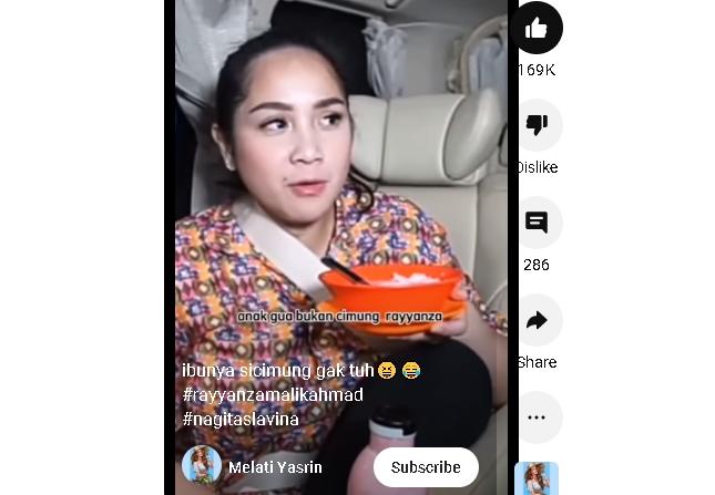 Nagita Slavina (Youtube/Melati Yasrin)