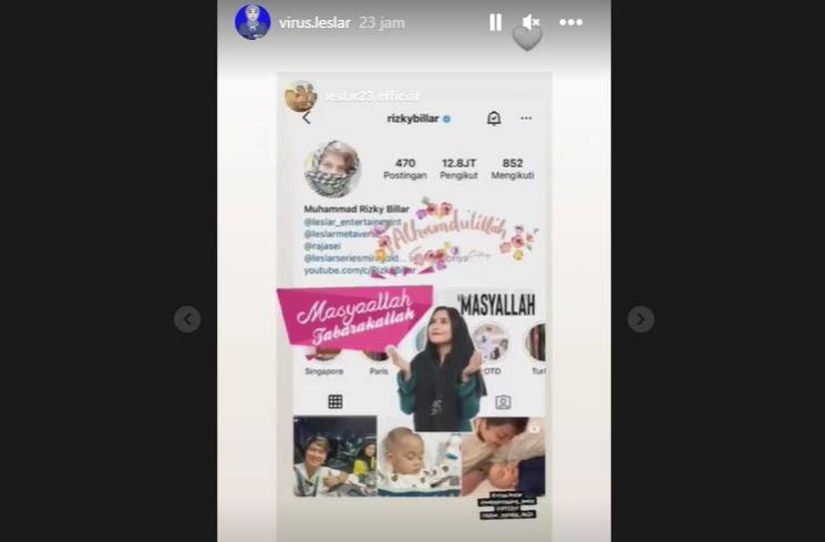 Kejanggalan akun Instagram Rizky Billar. (Instagram/@virus.leslar)