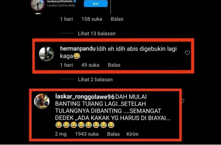 Kiky Saputri salah alamat sawer fans Lesti Kejora (Instagram/@virus.leslar)