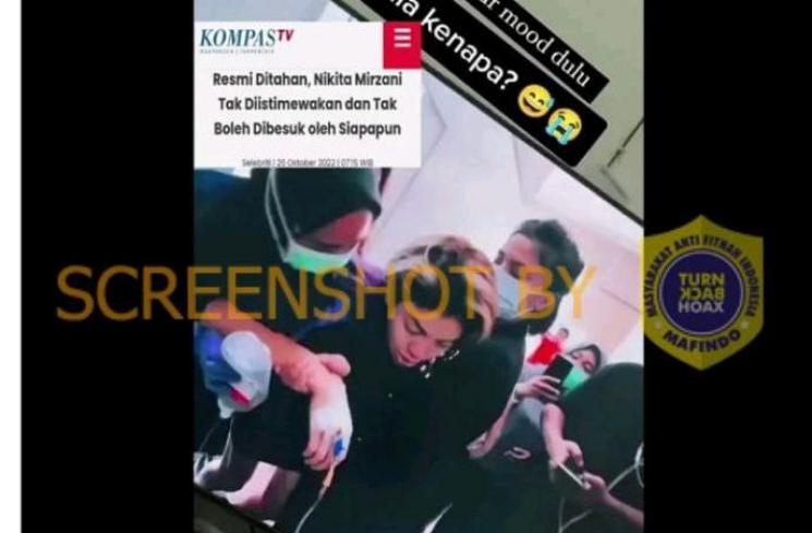 Nikita Mirzani berjalan sempoyongan (Turn Back Hoax)