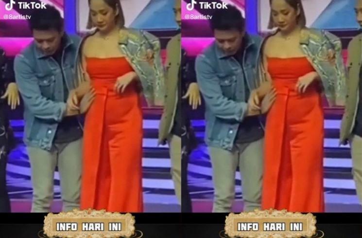 Momen Detik-detik Ariel NOAH Pegang Perut BCL. (TikTok/8artistv) 