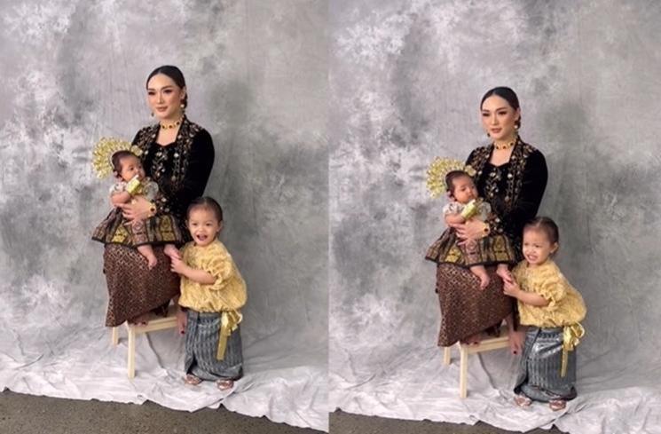 Momen Pemotretan Zaskia Gotik dan Dua Putri Kecilnya (Instagram/@cantikawannadewi)