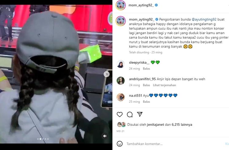 Potret Ayu Ting Ting dan Bilqis nonton konser K-Pop (Instagram/@mom_ayting92_)