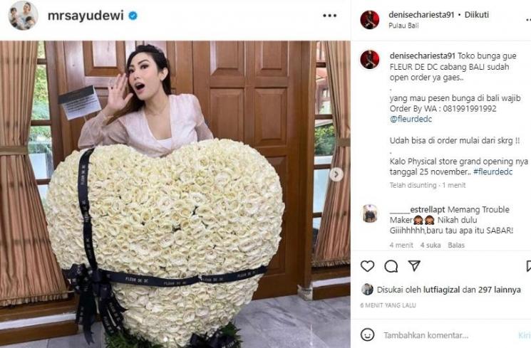 Denise Chariesta Pajang Foto Ayu Dewi untuk Promosi Bisnis. (Instagram/denisechariesta91)