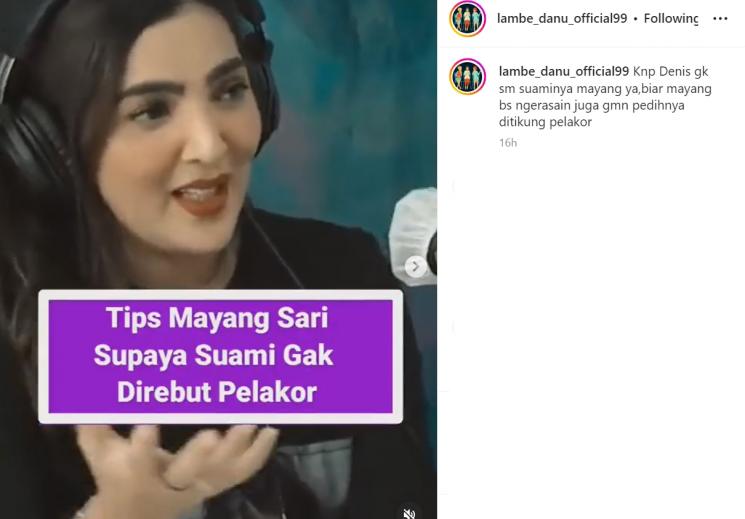 Ashanty kena sentil karena tanyakan tips hindari pelakor dari Mayangsari (Instagram/lambe_danu_official99)