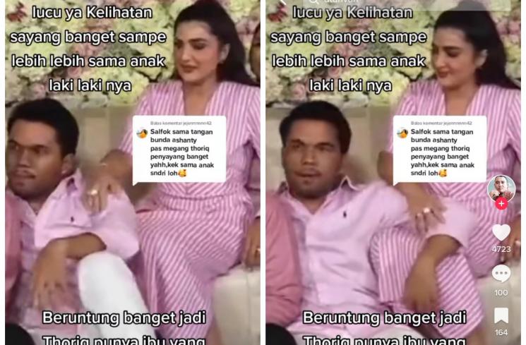 Thariq Halilintar dan Ashanty (TikTok/@dtanvan)