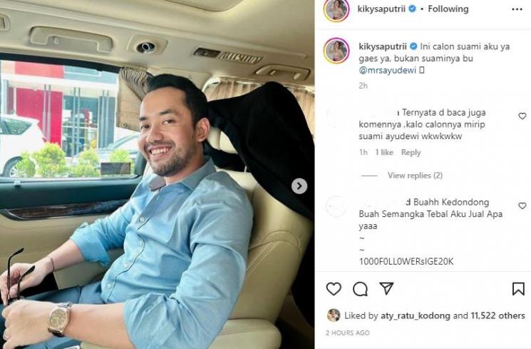 Tunangan Kiky Saputri mirip suami Ayu Dewi. (Instagram/kikysaputrii)