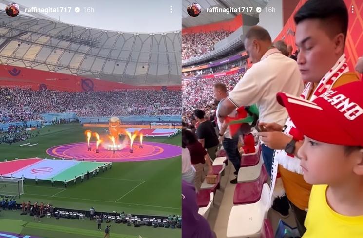Momen Raffi Ahmad dan Rafathar Nonton Piala Dunia 2022 (instagram/@raffinagita1717)