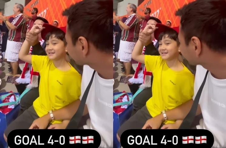 Momen Raffi Ahmad dan Rafathar Nonton Piala Dunia 2022 (instagram/@raffinagita1717)