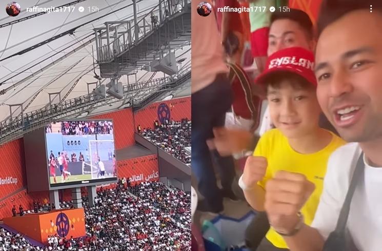 Momen Raffi Ahmad dan Rafathar Nonton Piala Dunia 2022 (instagram/@raffinagita1717)