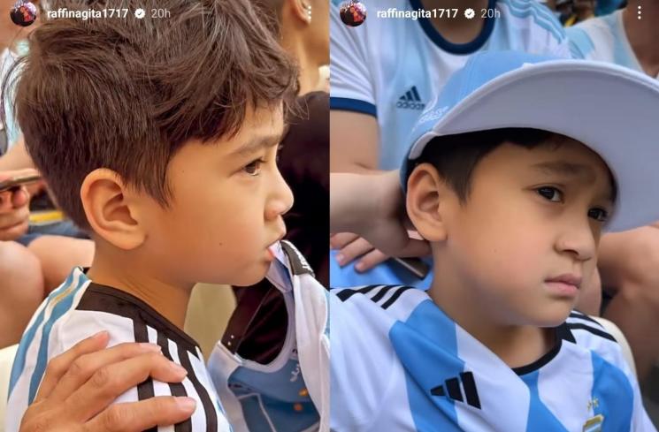 Momen Rafathar nonton Lionel Messi di Piala Dunia 2022 (Instagram/@raffinagita1717)