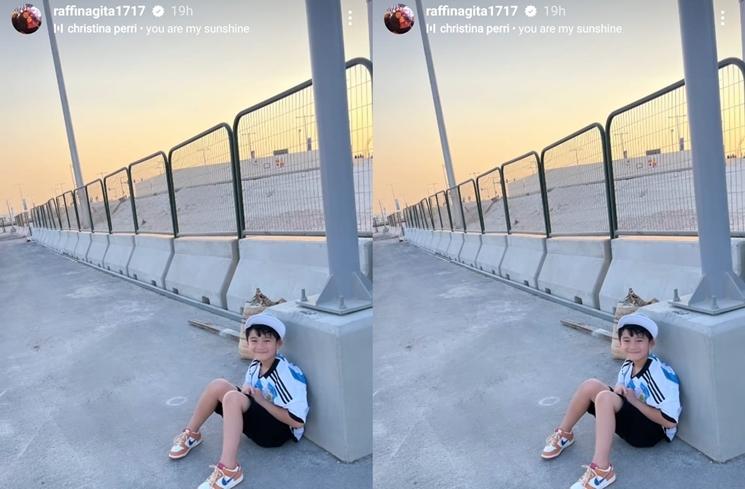 Momen Rafathar nonton Lionel Messi di Piala Dunia 2022 (Instagram/@raffinagita1717)