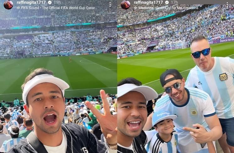 Momen Rafathar nonton Lionel Messi di Piala Dunia 2022 (Instagram/@raffinagita1717)