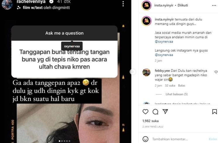Rachel Vennya Blak-blakan usai Tangannya Ditepis Okin. (Instagram/rachelvennya)