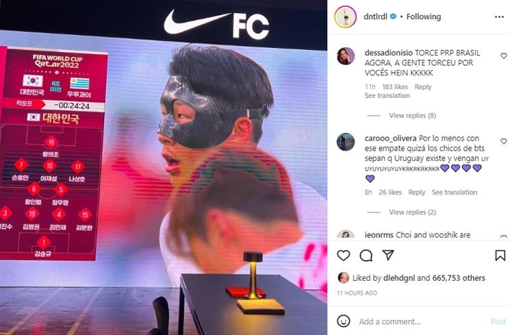 Artis Korea Dukung Timnas di Piala Dunia 2022 (instagram/@dntlrdl)