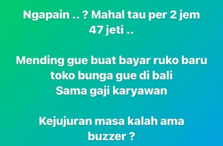 Denise Chariesta ogah sewa buzzer (Instagram/@lambe_danu_official99)