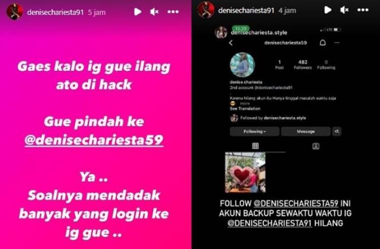 Denise Chariesta Takut Akunnya Hilang. (Instagram)