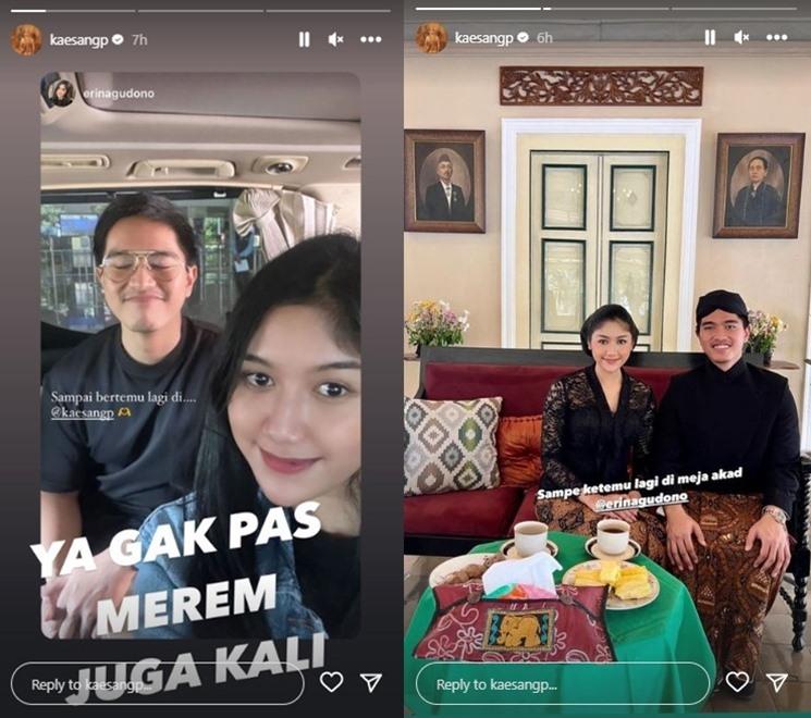 Postingan Erina Gudono jelang dipingit dengan Kaesang Pangarep. (Instagram/@kaesangp)
