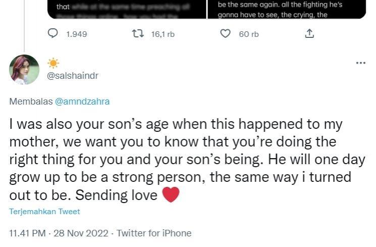 Salshadilla Juwita anak Ii Dahlia dukung Amanda Zahra. (Twitter/@salshaindr)