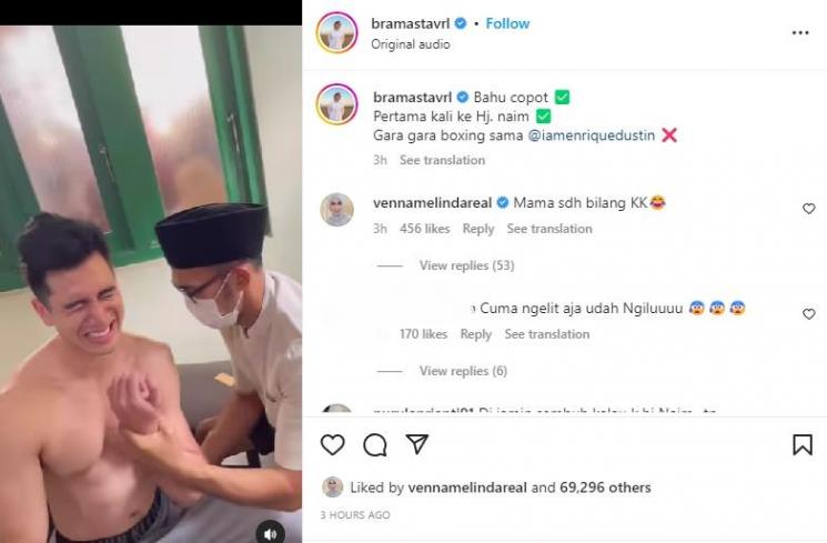 Tulang Bahu Verrell Bramasta Copot. (Instagram/bramastavrl)