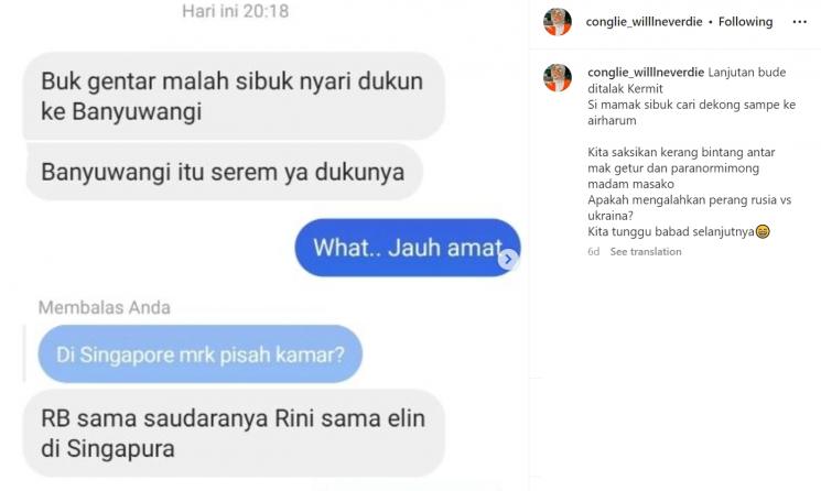 Syahrini niat cari dukun Banyuwangi (Instagram/conglie_willlneverdie)