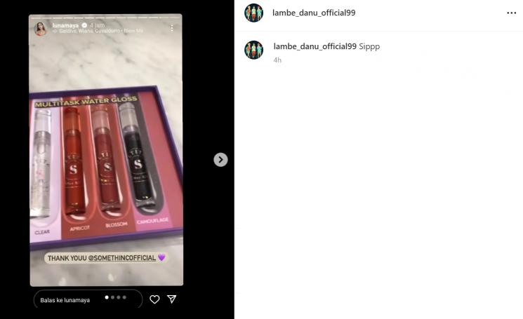 Unggahan story Luna Maya (Instagram/lambe_danu_official99)