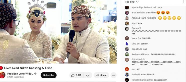 Kaesang sah menikahi Erina Gudono (YouTube/PresidenJokoWidodo)