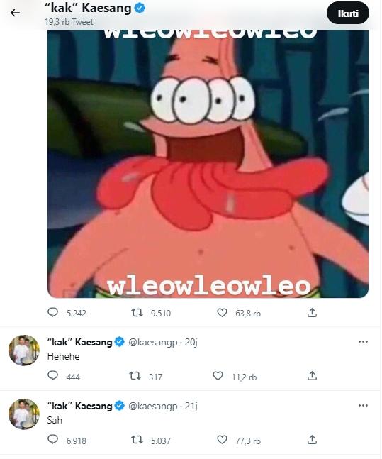 Kumpulan Cuitan Twitter Kaesang setelah Menikahi Erina (Twitter/kaesangp)