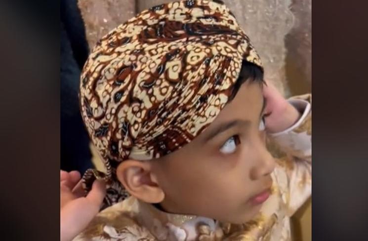 Momen Jan Ethes Bertemu Rafathar. (TikTok/pengabdicipung)