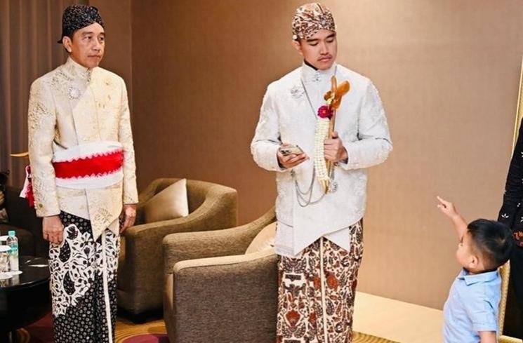 Tingkah Kocak Nahyan Nasution di Nikahan Kaesang (Twitter/@bobbynasution_)