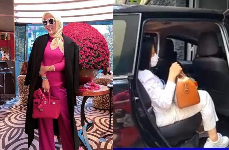 Adu Gaya Syahrini Vs Putri Candrawathi. (Instagram/princessyahrini dan YouTube/POLRI TV RADIO)