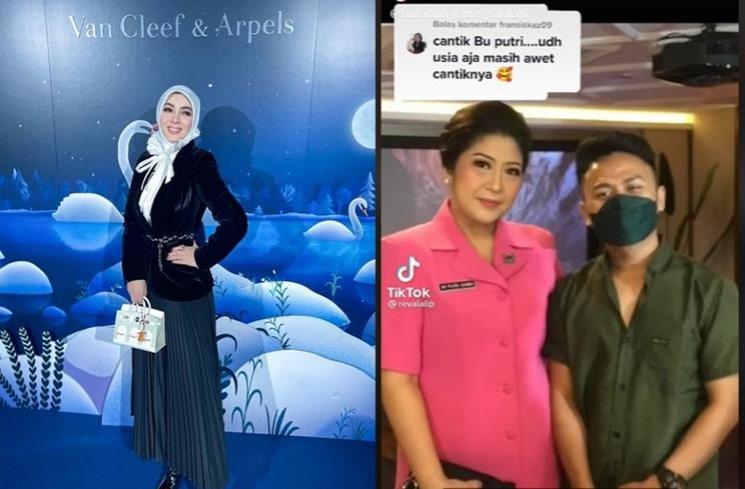 Adu Gaya Syahrini Vs Putri Candrawathi. (Instagram/princessyahrini dan TikTok/baradha_r.m.s_silalahi)