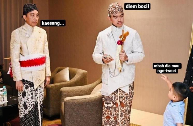 Meme Kocak Al Nahyan vs Kaesang. (Twitter)