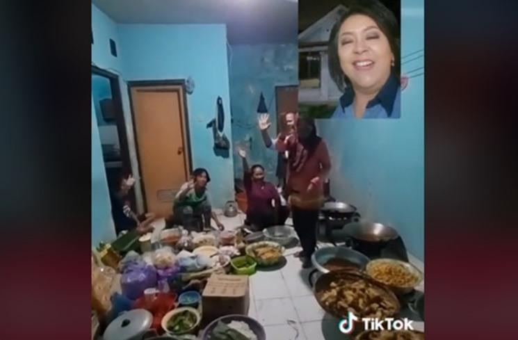Potret Rewang di Hajatan Kaesang-Erina. (TikTok/daniwigung)