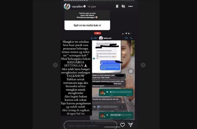 Via Vallen balas pertanyaan netizen. (Instagram/@viavallen)