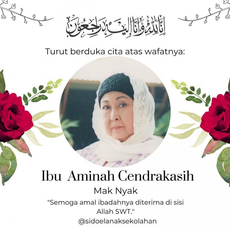 Artis Aminah Cendrakasih meninggal dunia. [Instagram] 